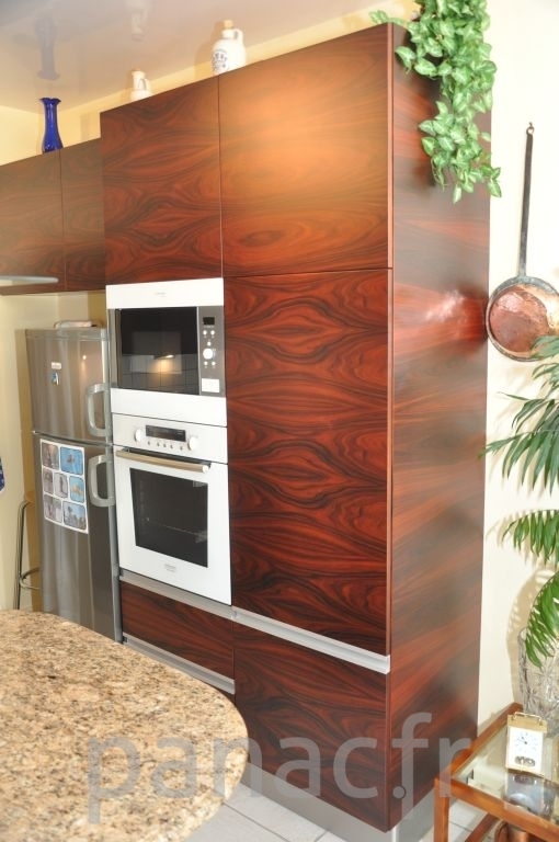 Meubles de cuisine en placage en bois naturel 