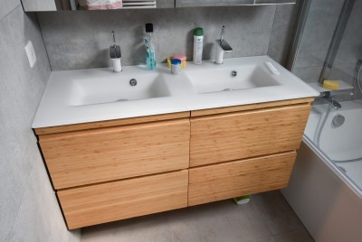 Plan vasque en verre sur mesure