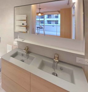 Plan vasque en verre sur mesure