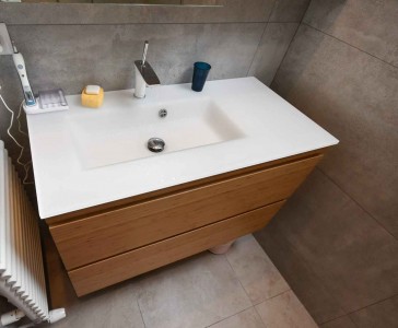 Plan vasque en verre sur mesure