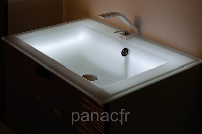 Plan vasque en verre sur mesure