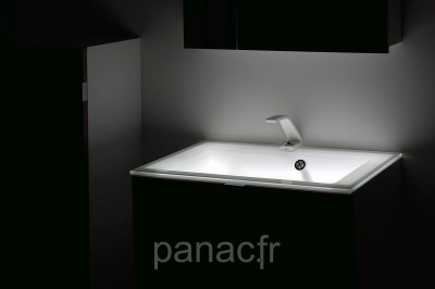 Plan vasque en verre sur mesure