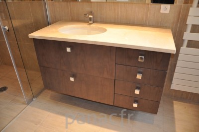 Mobilier salle de bain sur mesure en bois