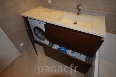 Mobilier salle de bain sur mesure en bois