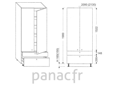 Colonne de rangement  de cuisine K-80/1980 C2