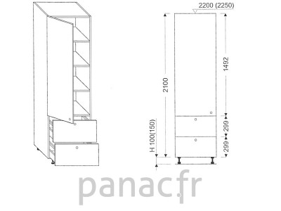 Colonne de rangement  de cuisine K-45/1980 S2 L