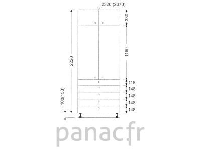Colonne de rangement de cuisine K-80/2220 T5