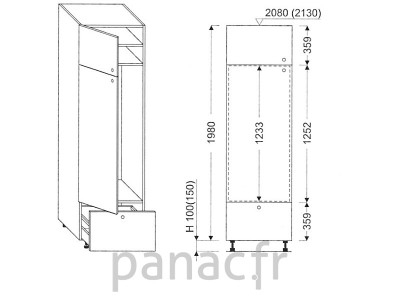 Colonne électromenager de cuisine KL-60/1980 B1 L