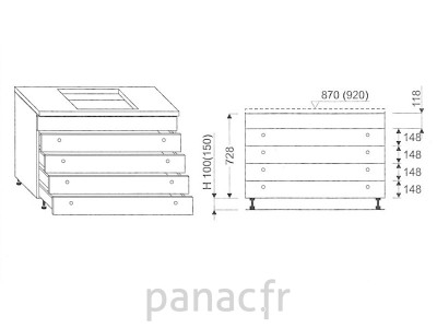 Meuble sous plaque de cuisson OC-120 STM 5
