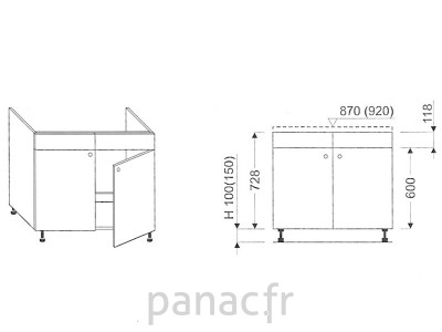 Meuble sous-évier ZL-90 N