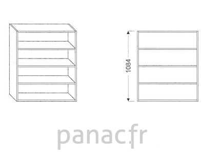 Meuble haut de cuisine ouvert G-900/1084