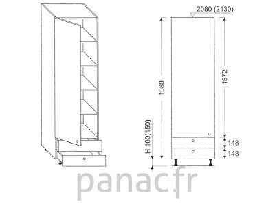 Colonne de rangement  de cuisine K-60/1980 A2 L