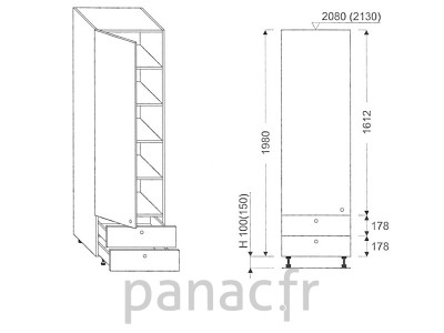 Colonne de rangement  de cuisine K-50/1980 B2 L