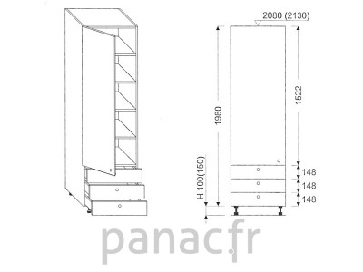 Colonne de rangement  de cuisine K-60/1980 C3 L