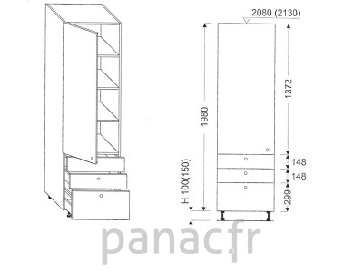 Colonne de rangement  de cuisine K-50/1980 S3 L