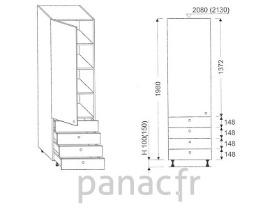 Colonne de rangement  de cuisine K-45/1980 S4 L