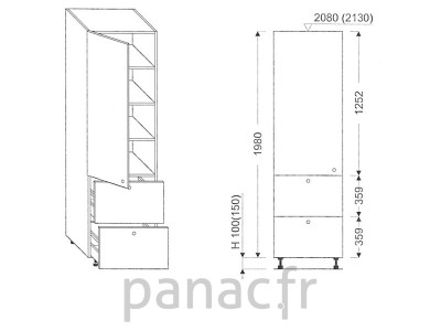 Colonne de rangement  de cuisine K-45/1980 T2 L