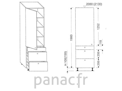 Colonne de rangement  de cuisine K-35/1980 T3 L