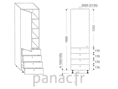 Colonne de rangement  de cuisine K-50/1980 T4 L