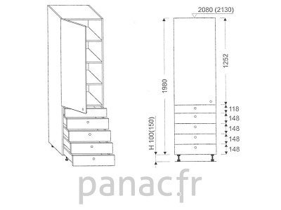 Colonne de rangement  de cuisine K-40/1980 T5 L