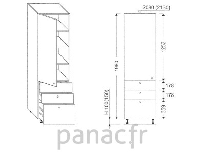 Colonne de rangement  de cuisine K-60/1980 T6 L