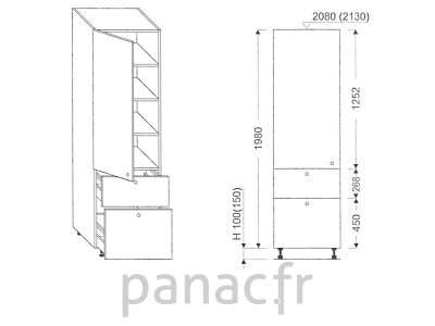 Colonne de rangement  de cuisine K-45/1980 T9 L