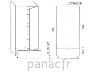 Colonne de rangement  de cuisine K-80/1980 A1