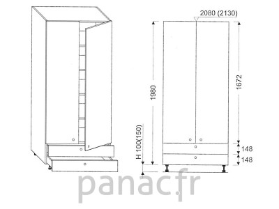 Colonne de rangement  de cuisine K-80/1980 A2