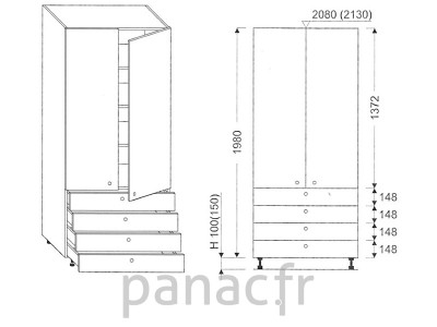 Colonne de rangement  de cuisine K-80/1980 S4