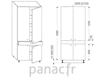 Colonne de rangement  de cuisine K-90/1980 T1