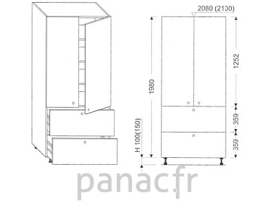 Colonne de rangement  de cuisine K-70/1980 T2