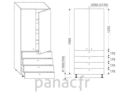 Colonne de rangement  de cuisine K-80/1980 T4