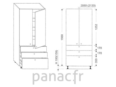 Colonne de rangement  de cuisine K-80/1980 T6