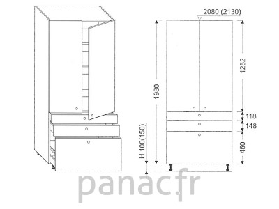 Colonne de rangement  de cuisine K-90/1980 T7