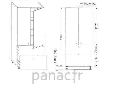 Colonne de rangement  de cuisine K-70/1980 T9