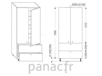 Colonne de rangement  de cuisine K-90/1980 S2