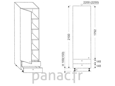 Colonne de rangement de cuisine K-40/2100 A2 L