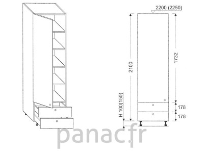 Colonne de rangement de cuisine K-45/2100 B2 L