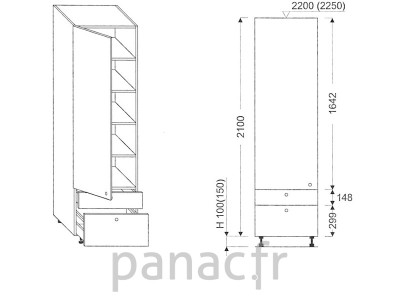 Colonne de rangement de cuisine K-50/2100 C2 L