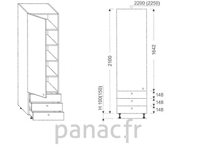 Colonne de rangement de cuisine K-60/2100 C3 L