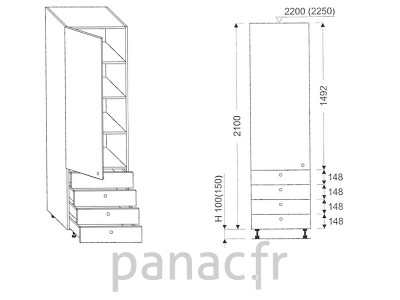 Colonne de rangement de cuisine K-30/2100 S4 L