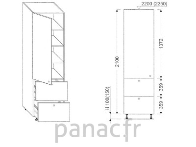 Colonne de rangement de cuisine K-50/2100 T2 L