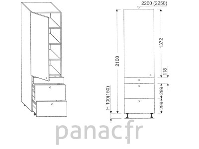 Colonne de rangement de cuisine K-40/2100 T3 L