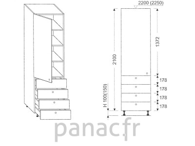 Colonne de rangement de cuisine K-50/2100 T4 L