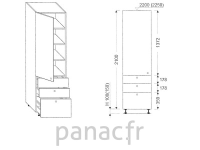 Colonne de rangement de cuisine K-35/2100 T6 L