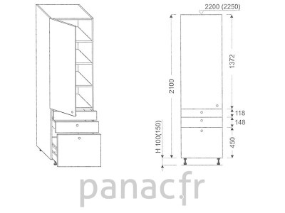 Colonne de rangement de cuisine K-30/2100 T7 L