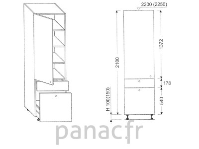 Colonne de rangement de cuisine K-45/2100 T8 L