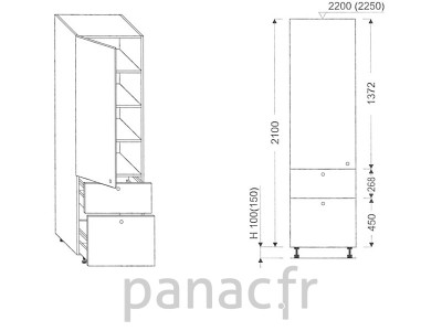 Colonne de rangement de cuisine K-30/2100 T9 L