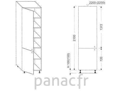 Colonne de rangement de cuisine K-50/2100 T L