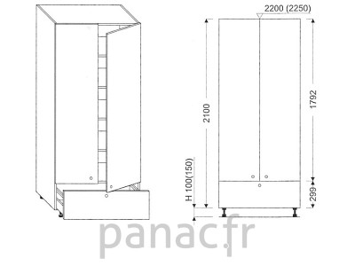 Colonne de rangement de cuisine K-80/2100 A1